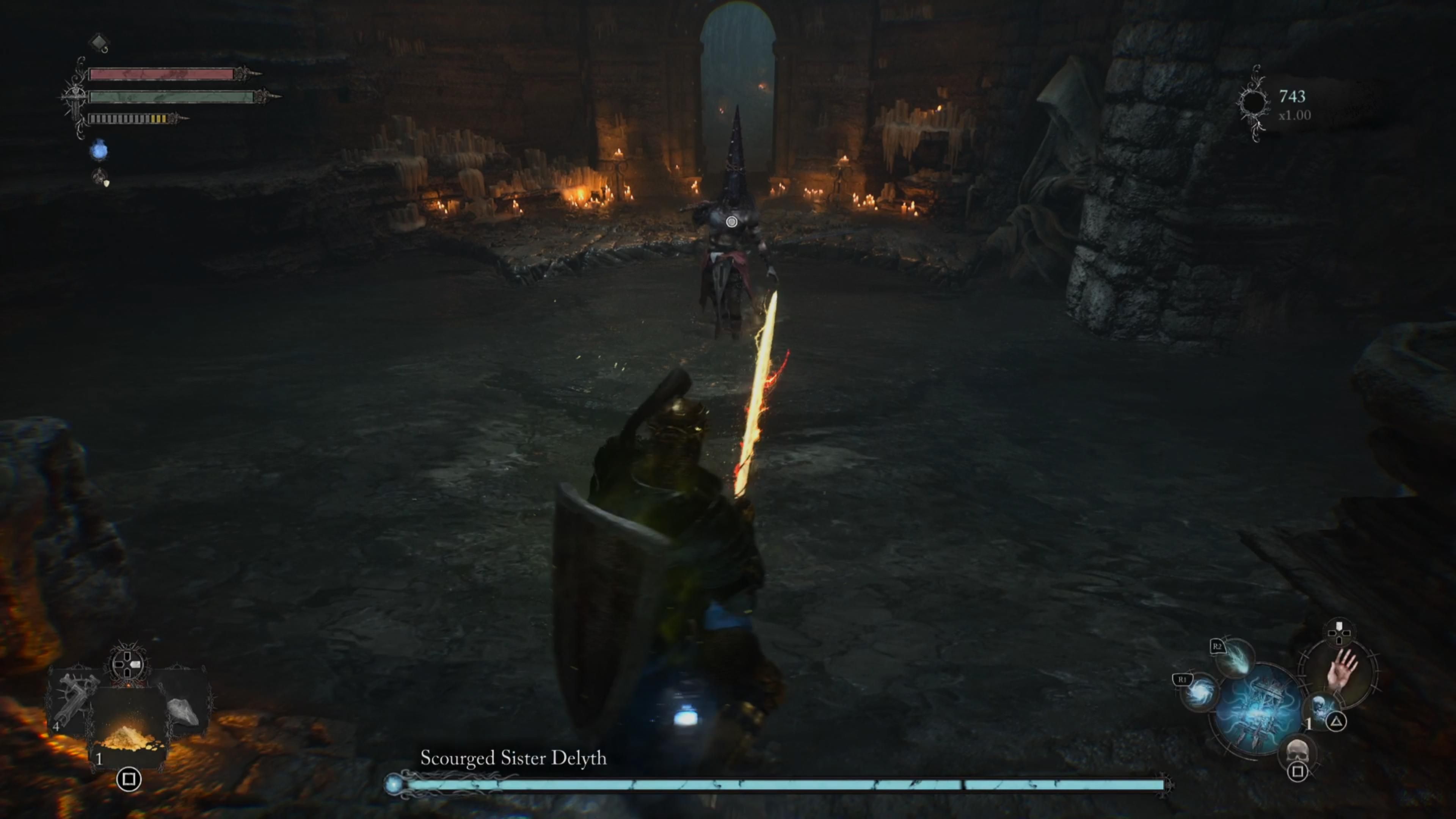 Scourged Sister Delyth boss fight start