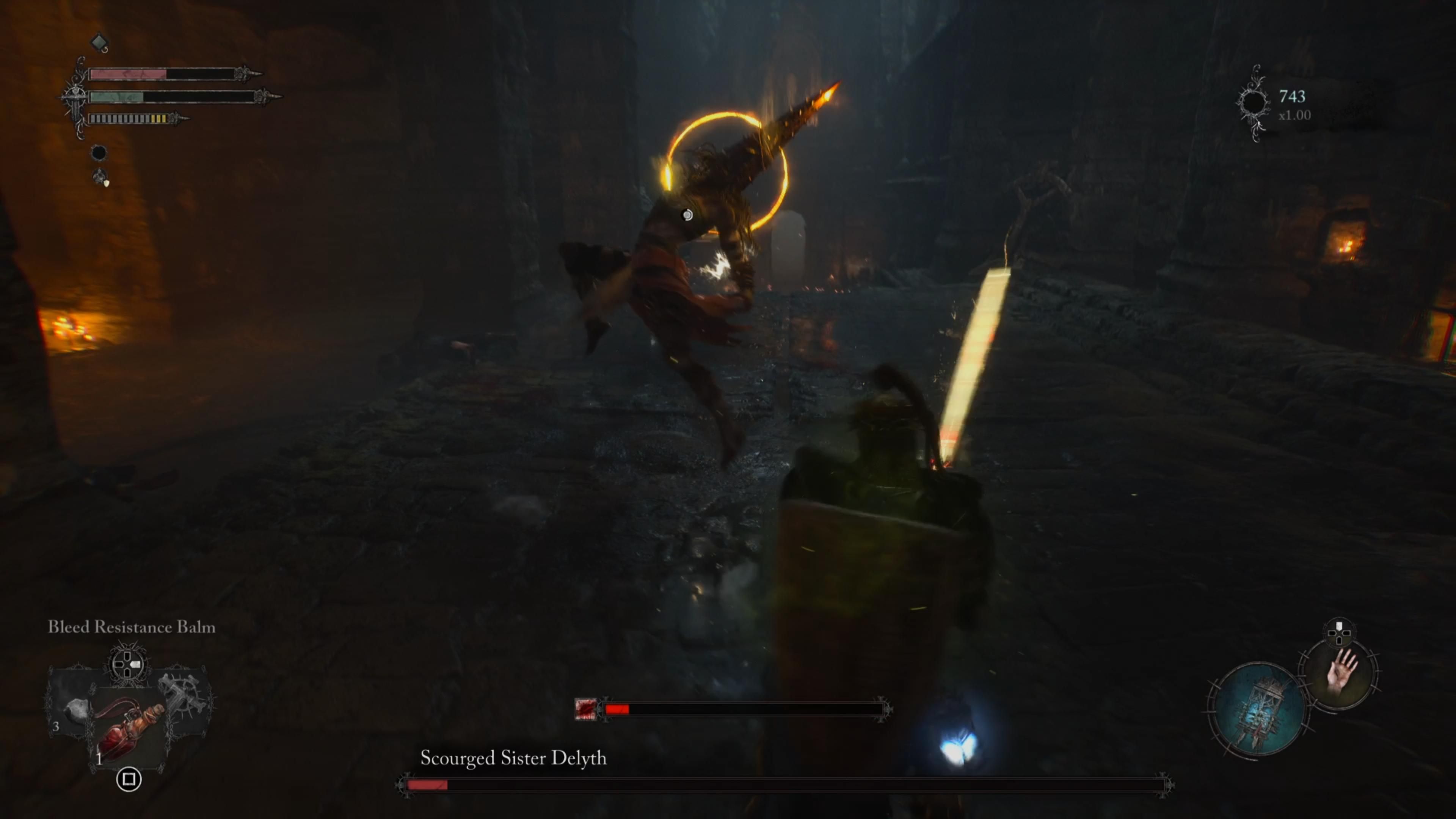 Scourged Sister Delyth's lunge attack
