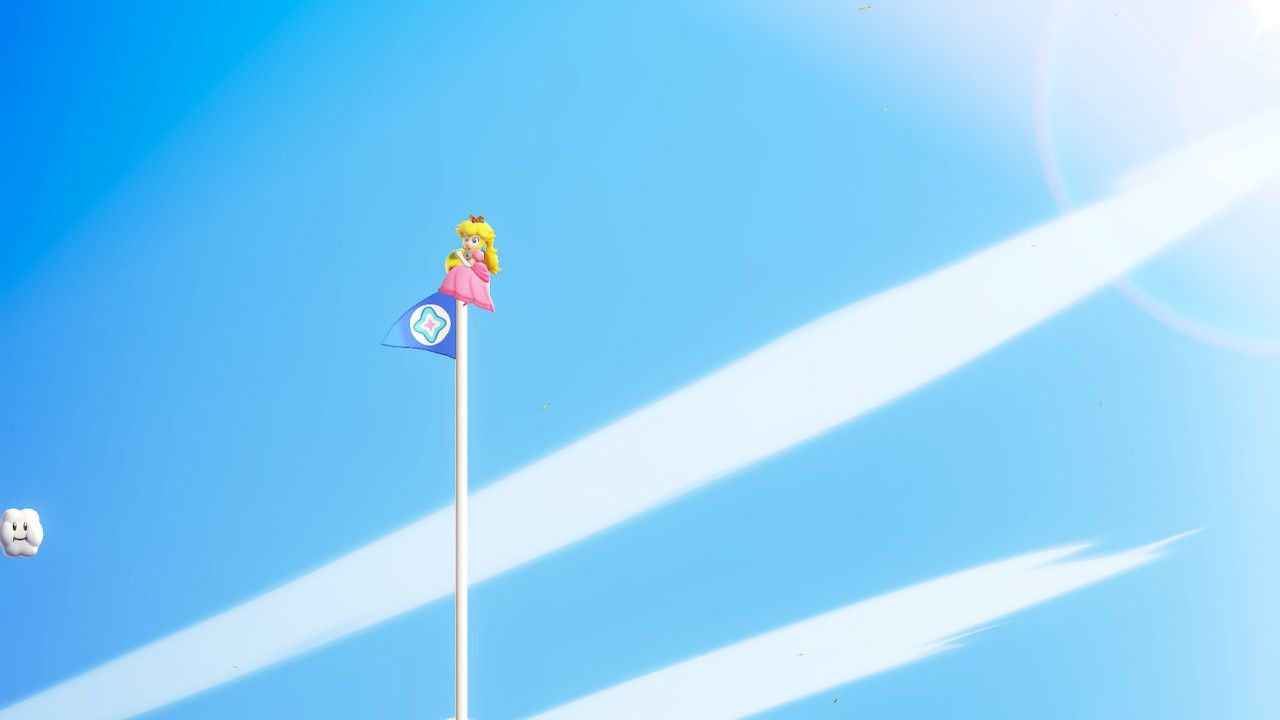 Secret Exit Bulrush World Two Super Mario Bros Wonder Peach on a Flag