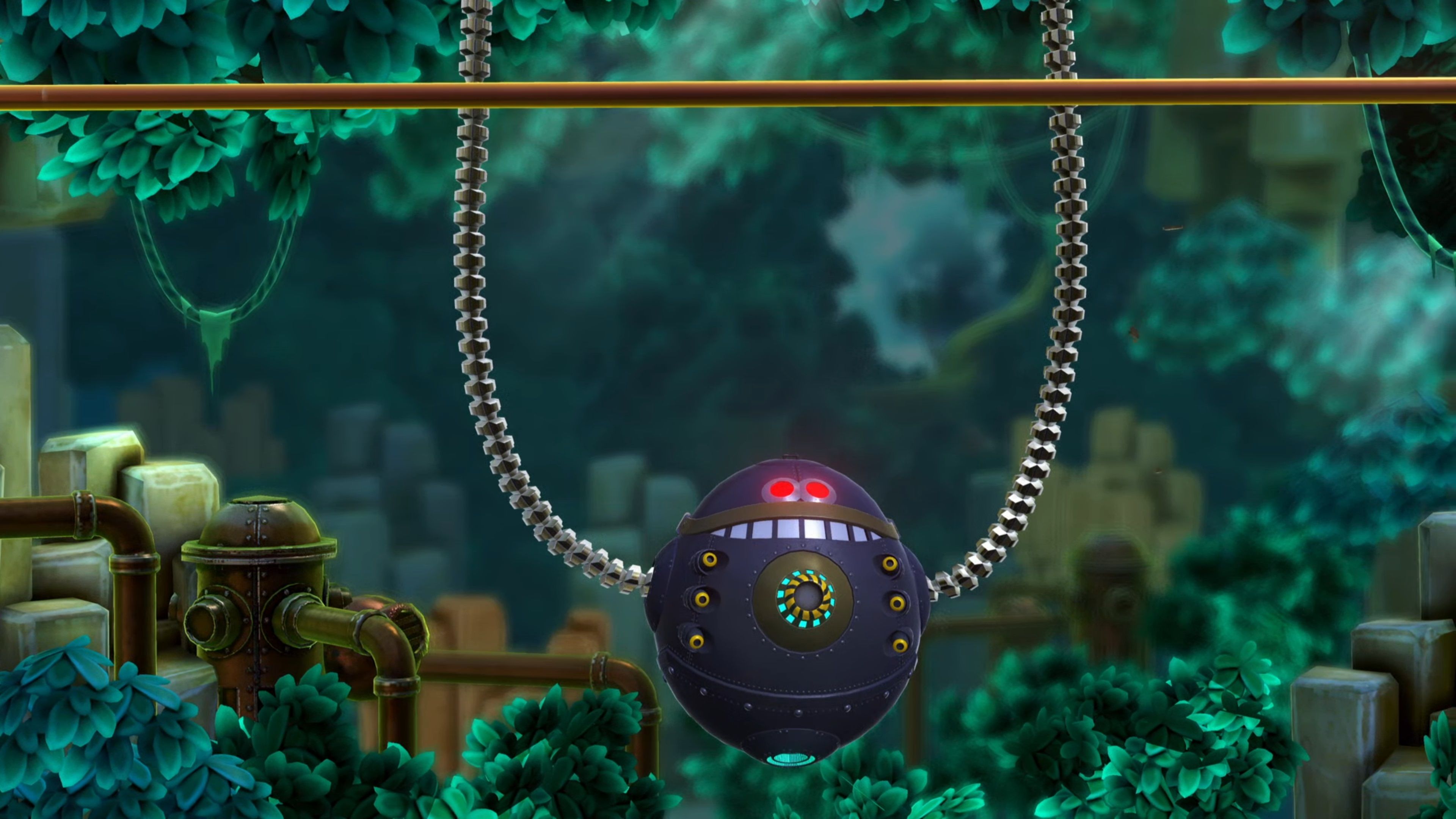 The Monkey Boss in the Speed Forest Stage of Sonic Superstars
