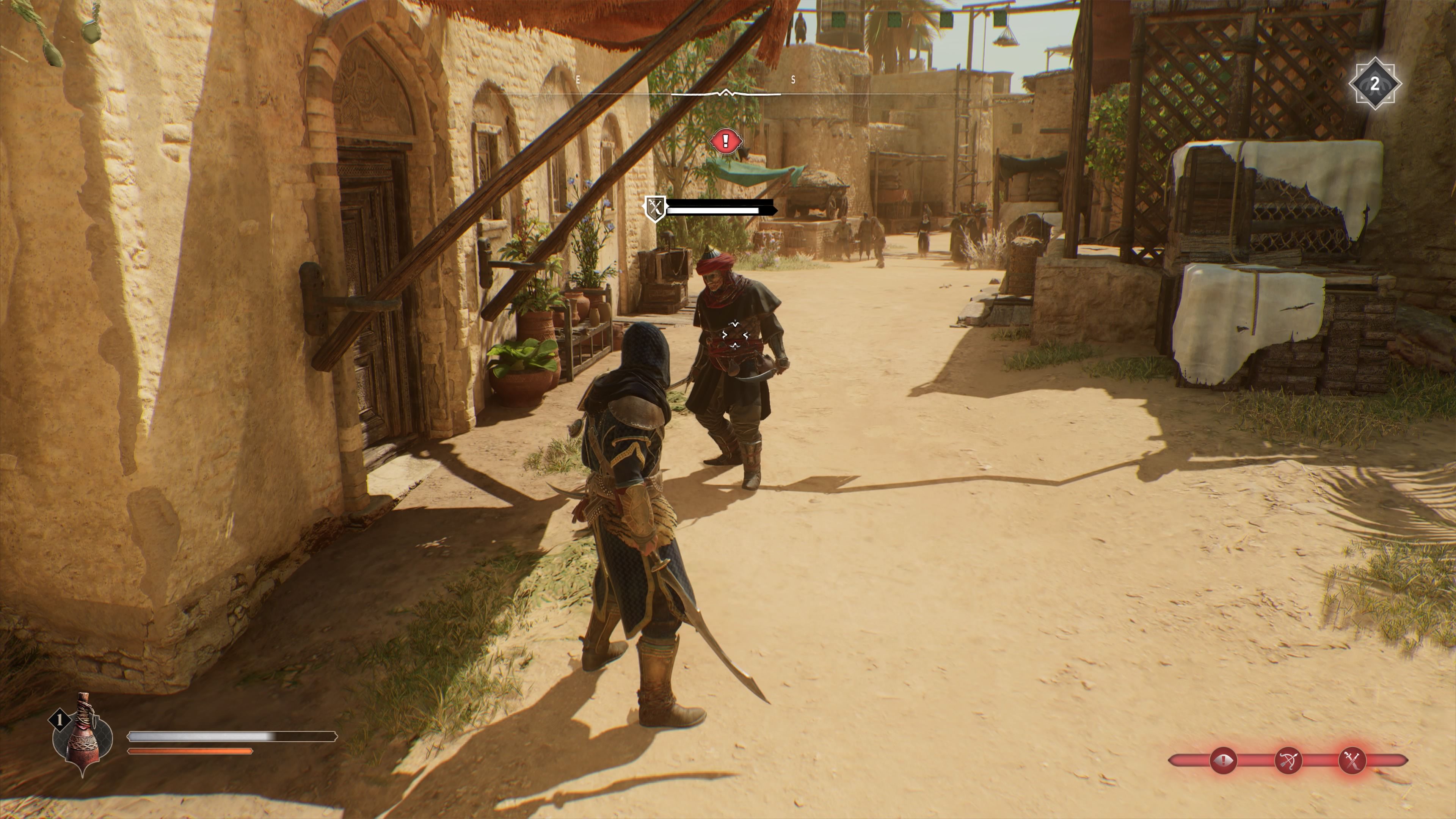 Basim has Staggered Shakiriyya for killing blow in Assassin's Creed Mirage