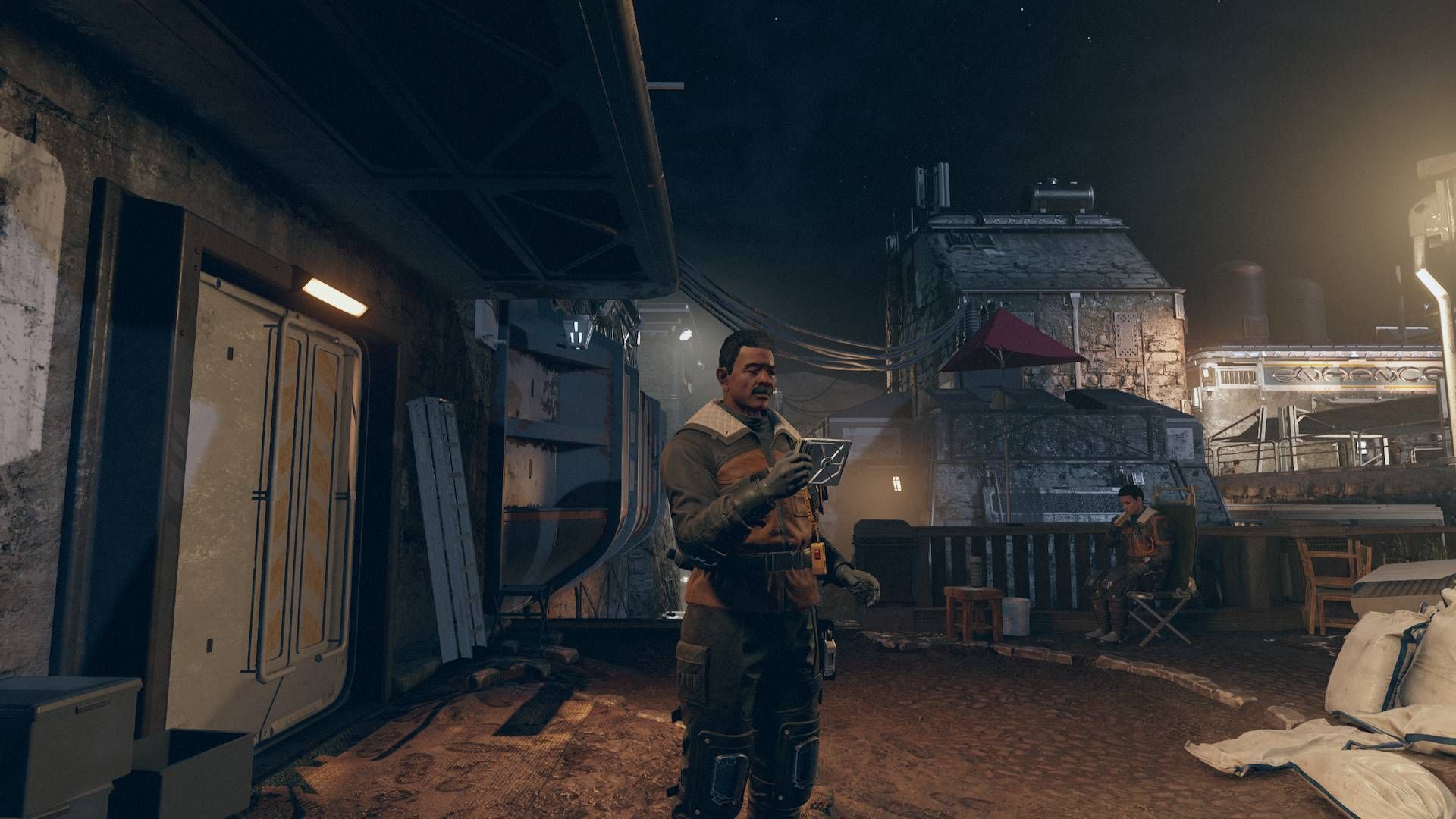 Davis Wilson stands in the streets of Akila City.