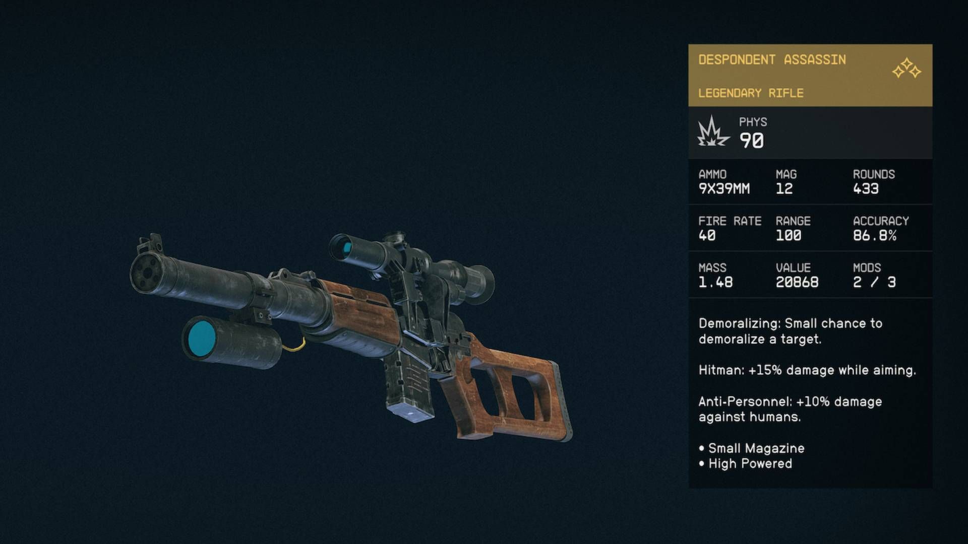 A legendary hunting rifle called the "Despondent Assassin."