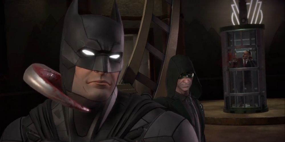 The riddler corners Batman in The Enemy Within