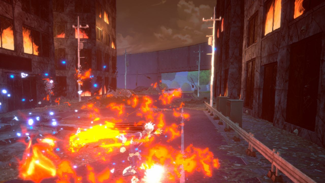 Todoroki's four-hit melee combo in the Fire Zone.
