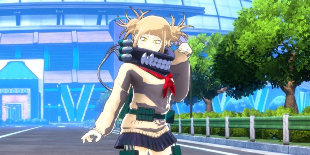 Himiko Toga posing in My Hero Ultra Rumble.