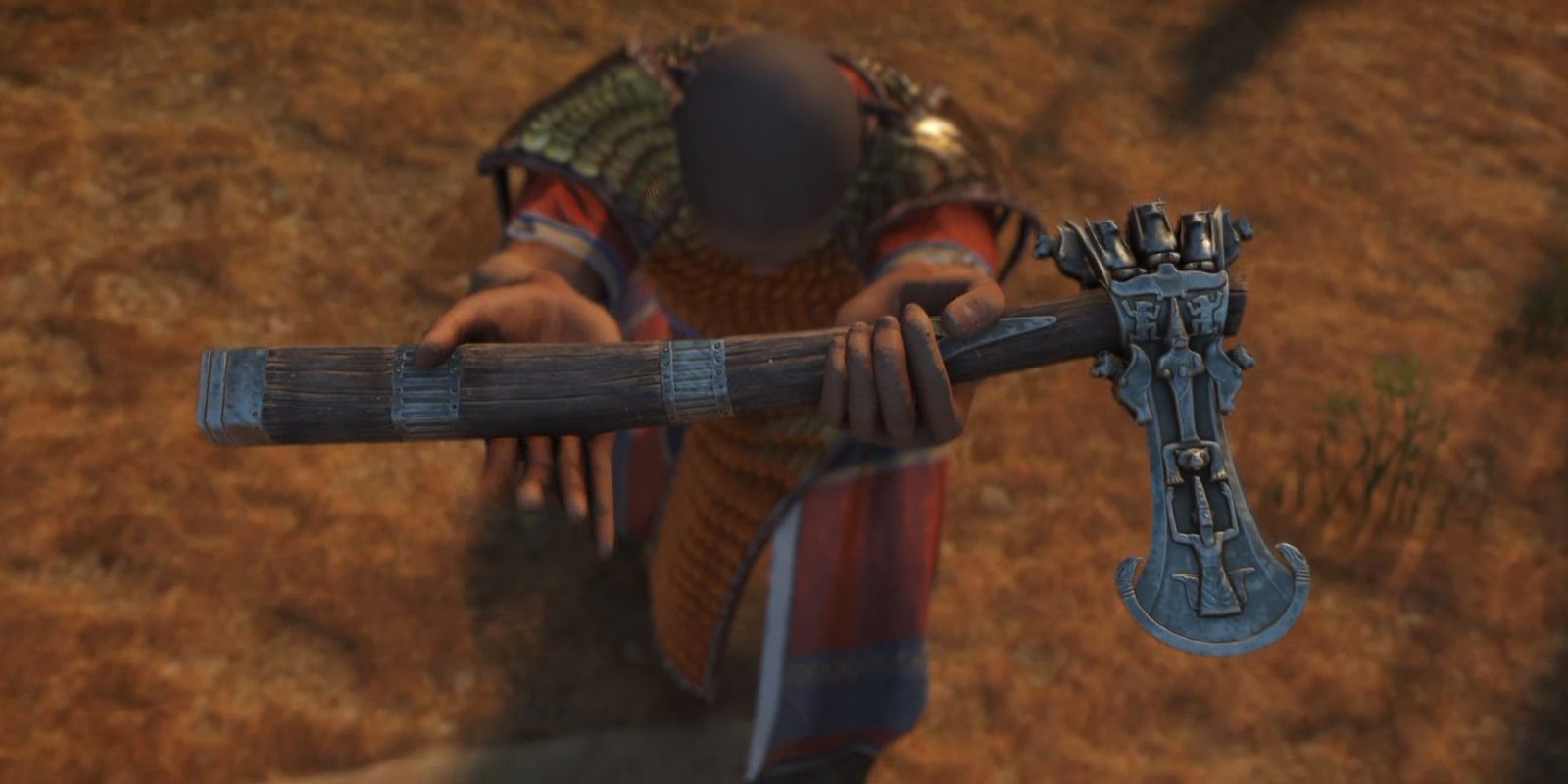 a steward presents the Great King of the Hitties with Tarhunna's Celestial Axe in Total War: Pharaoh