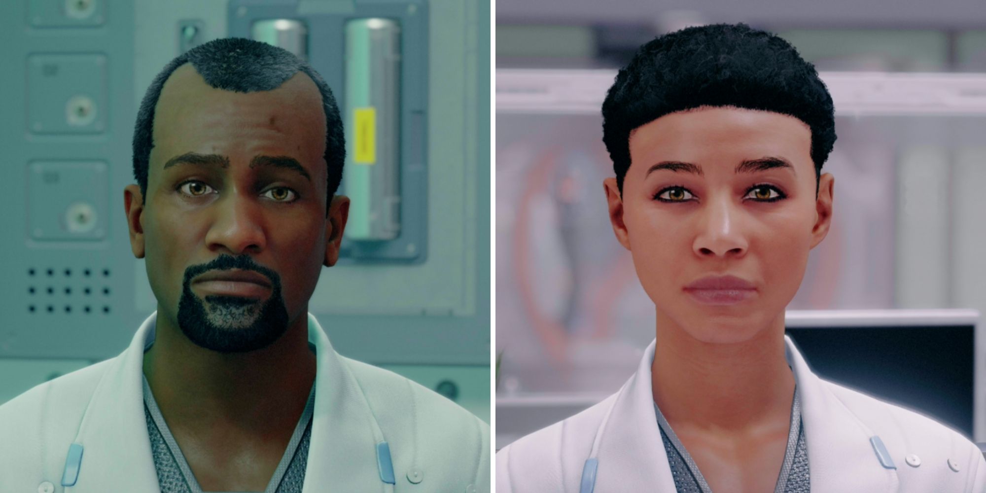 screenshots of Doctor Manning and Abbie in Starfield