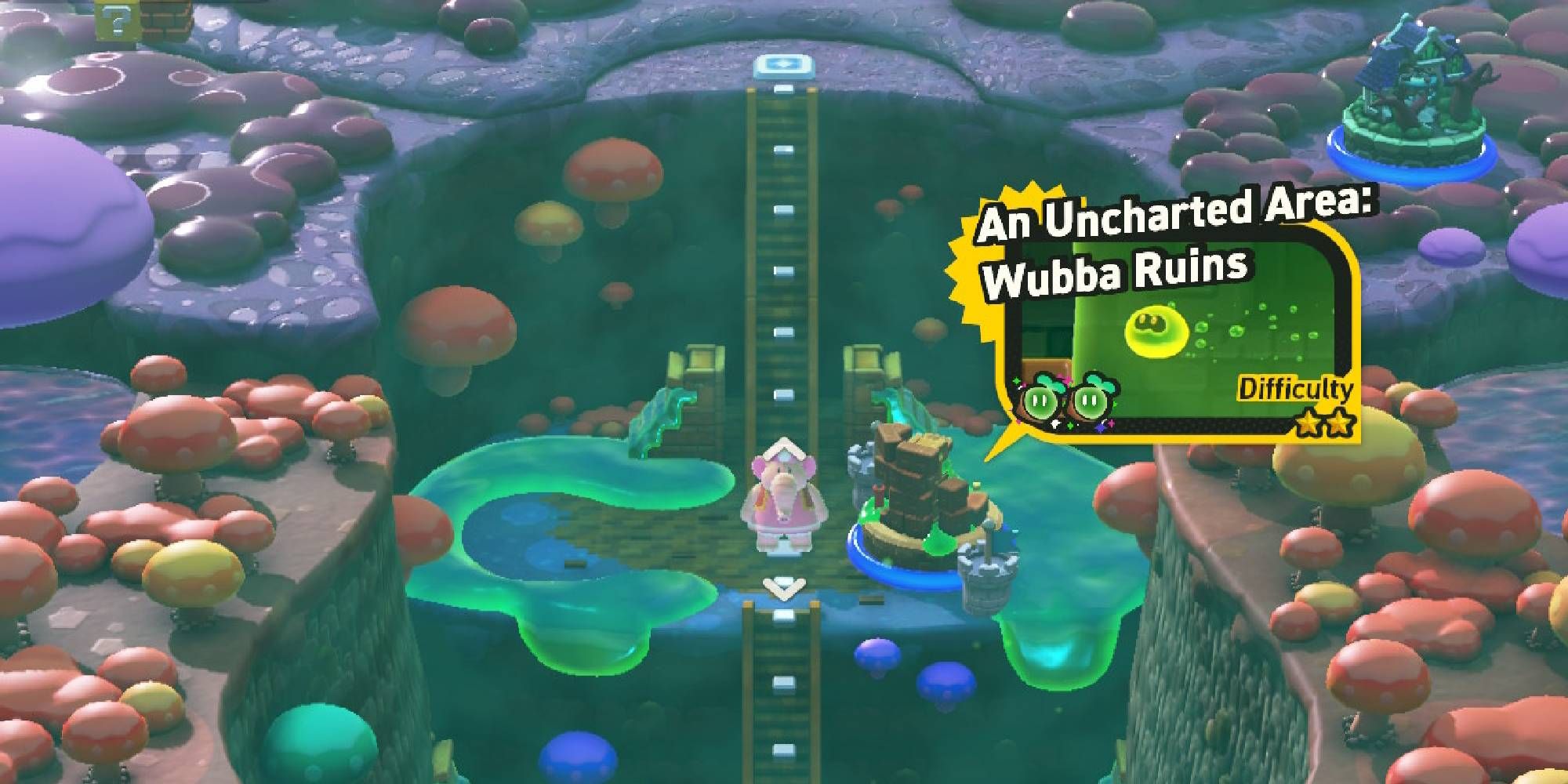 elephant toadette standing at the start of the fungi mines world 5