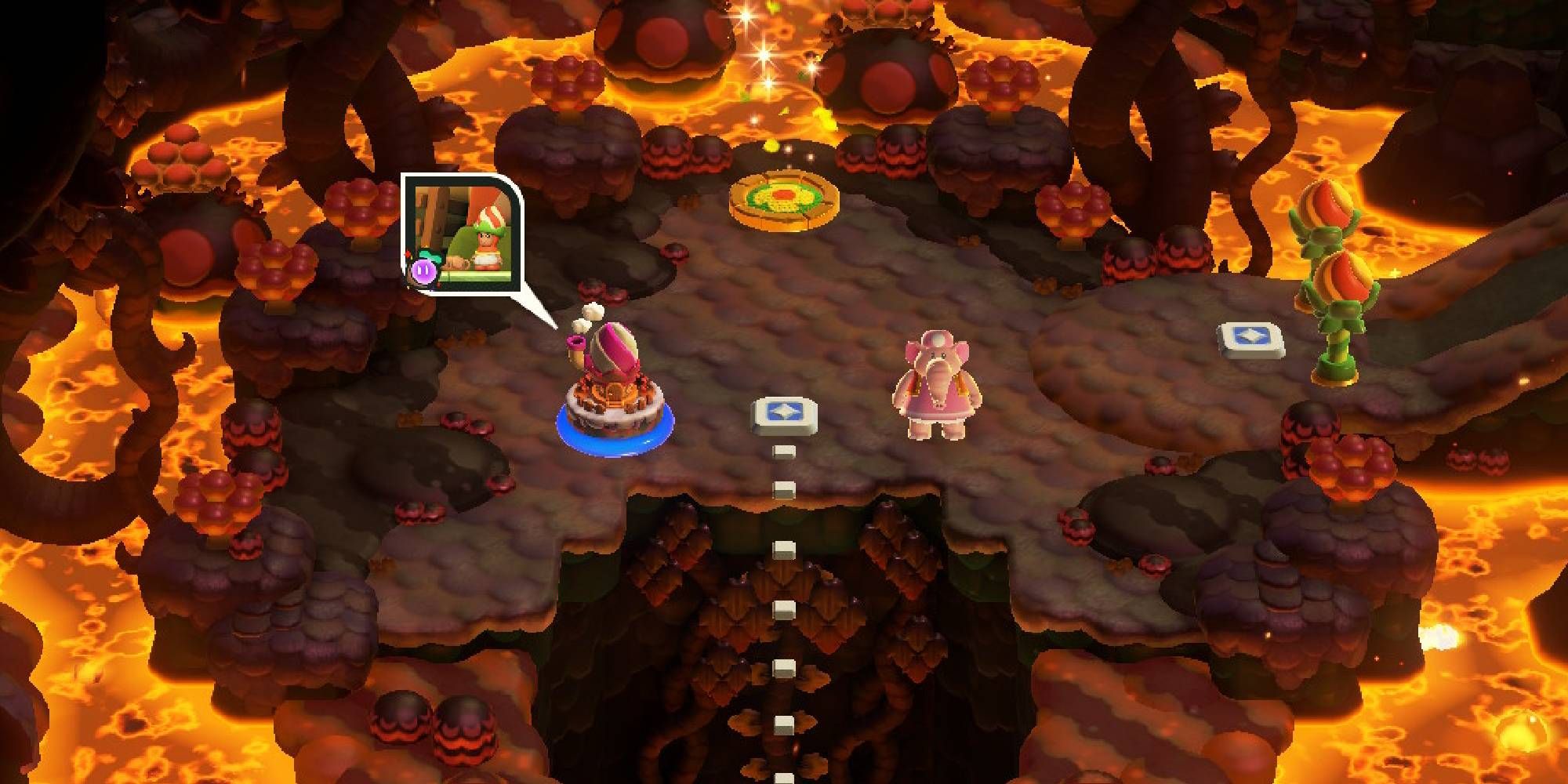 elephant toadette standing in world 6 deep magma bog 