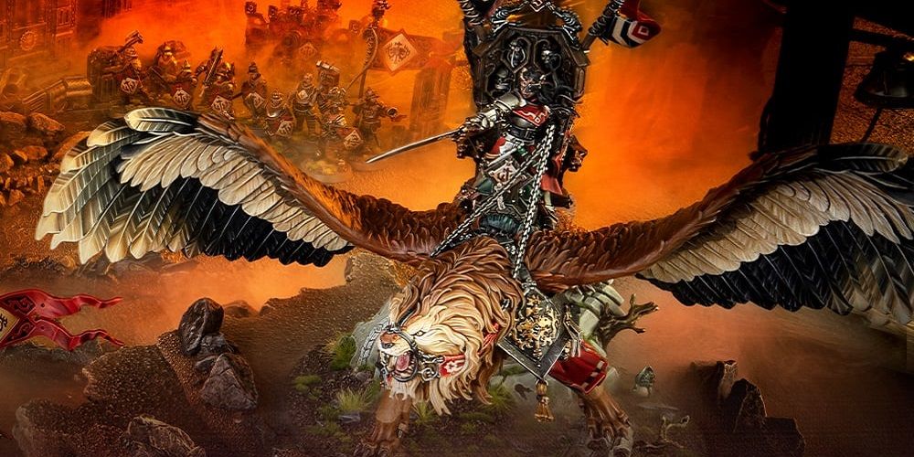 warhammer age of sigmar tahlia cedra atop her manticore in battle