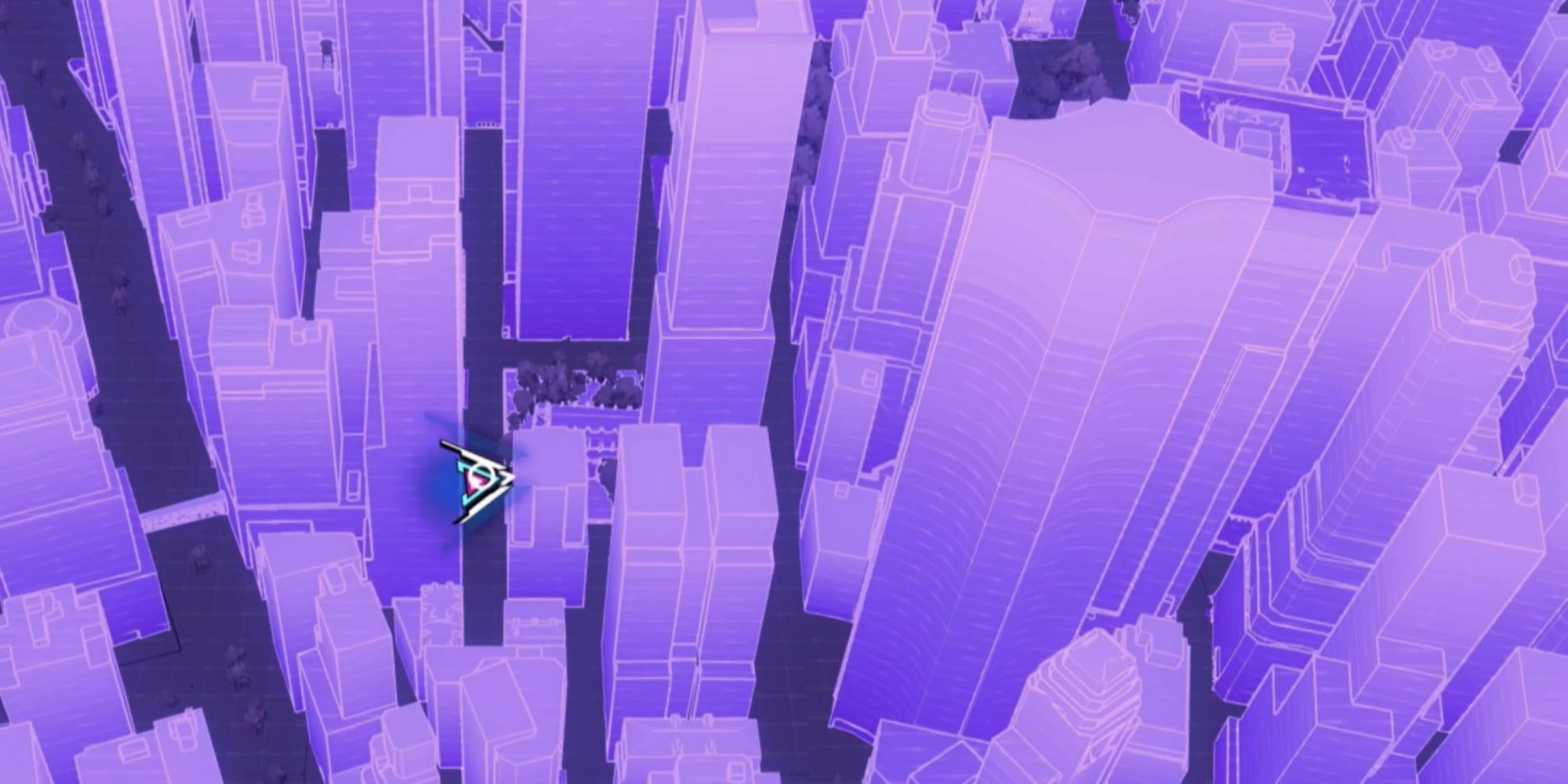 Zoomed in location of the cathedral with the science fair trophy in Spider-Man 2 marked on map