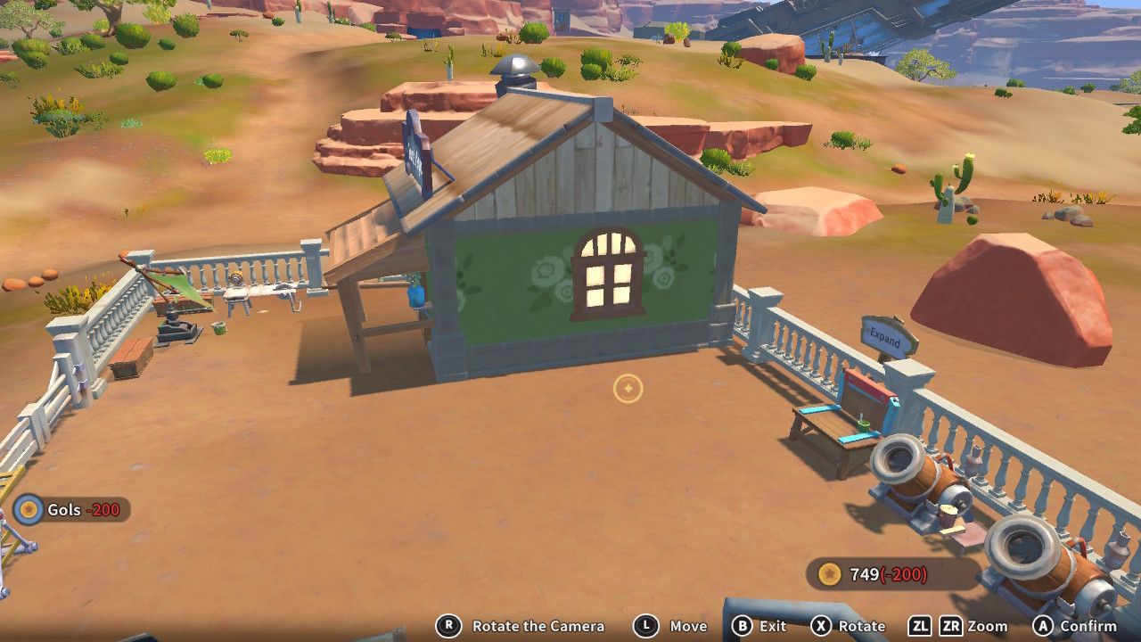 Player character in the building mode within Construction Junction Catalog and changing the window appearance of their house to an arched wood window in My Time At Sandrock.