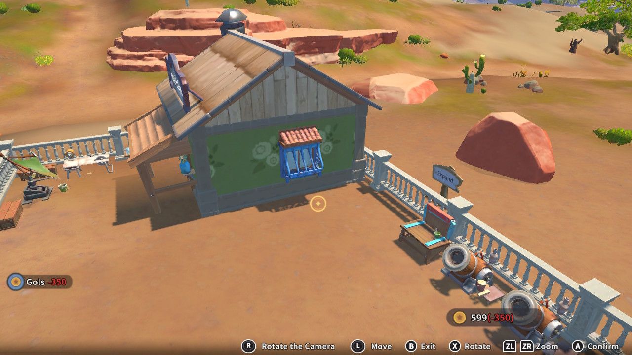 Player character in the building mode within Construction Junction Catalog and changing the window appearance of their house to a window with blue bars over it in My Time At Sandrock.