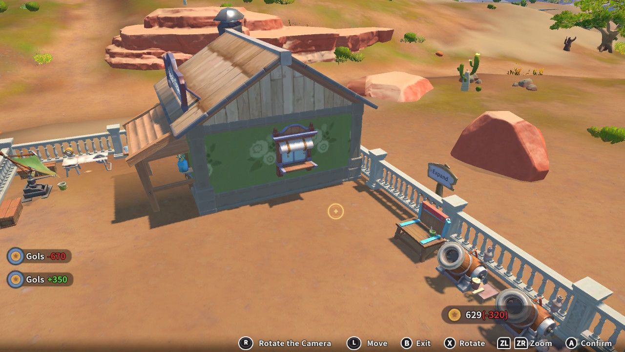 Player character in the building mode within Construction Junction Catalog and changing the window appearance of their house to a window with a rolled cloth shade in My Time At Sandrock.