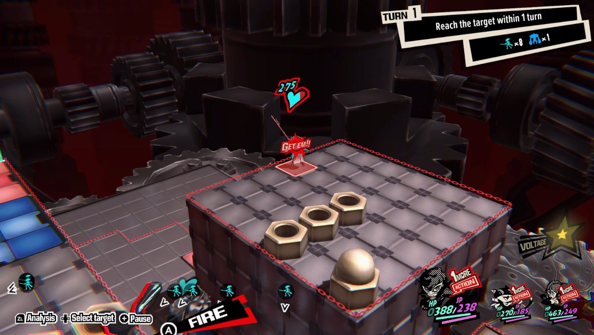 joker aiming at a far off legionnaire to get em for one more attack in quest 13 p5t persona 5 tactica