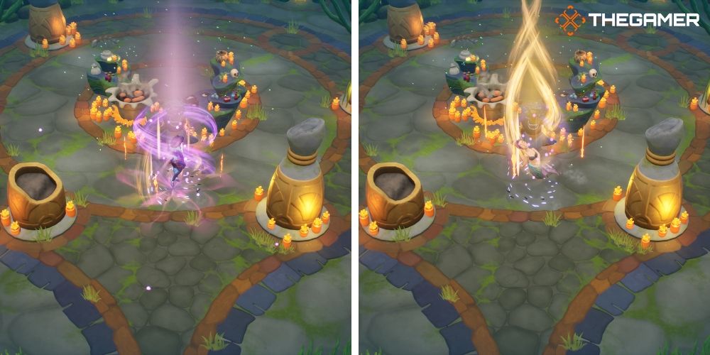 Coral Island: Left to right: transformation into a mermaid