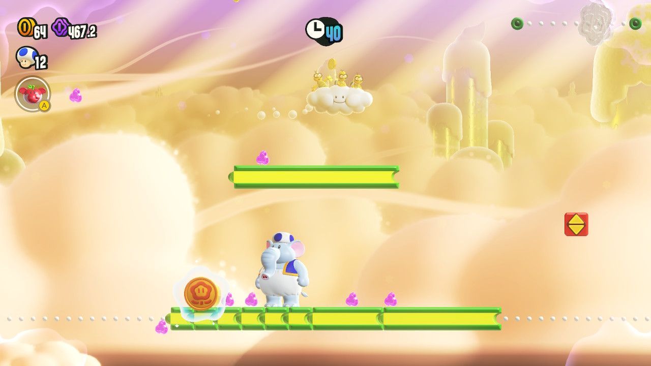 A Flower Token on a linking lift during the Wonder effect.