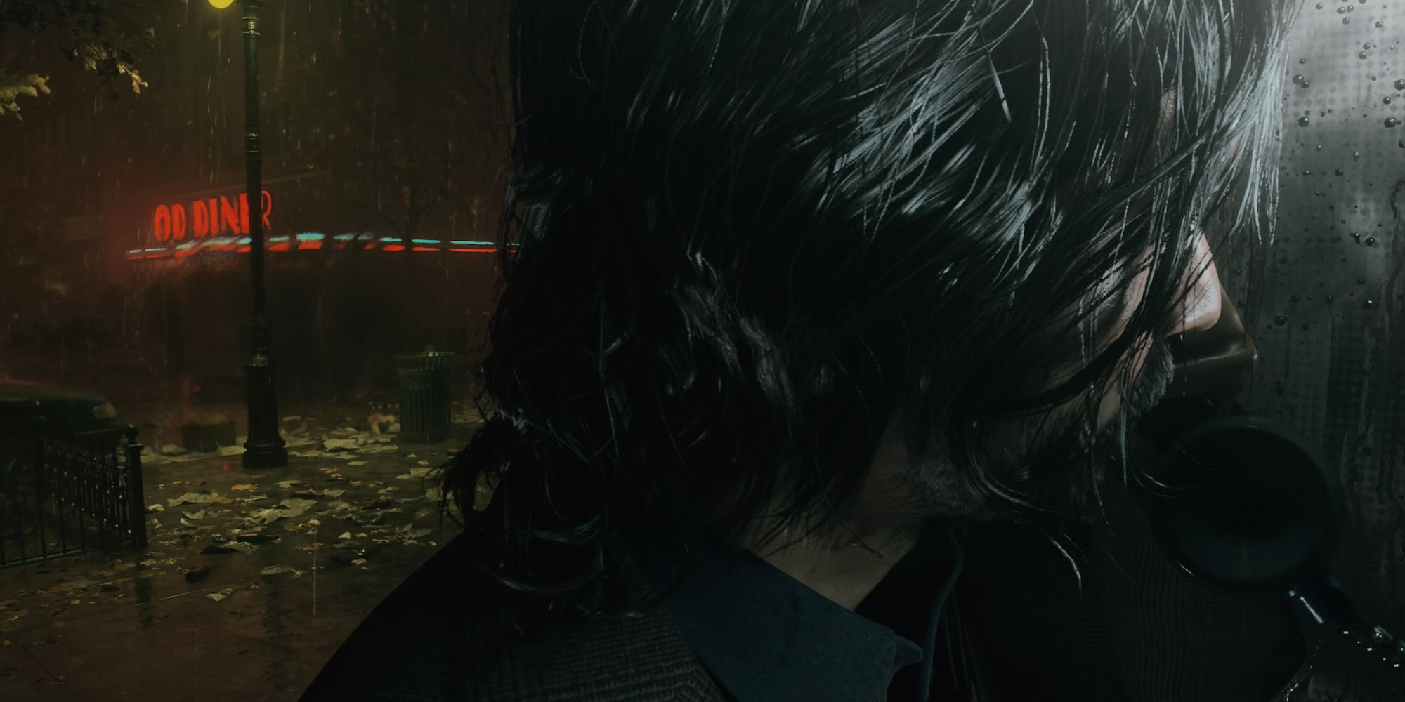 Alan Wake answering payphone in the dark place