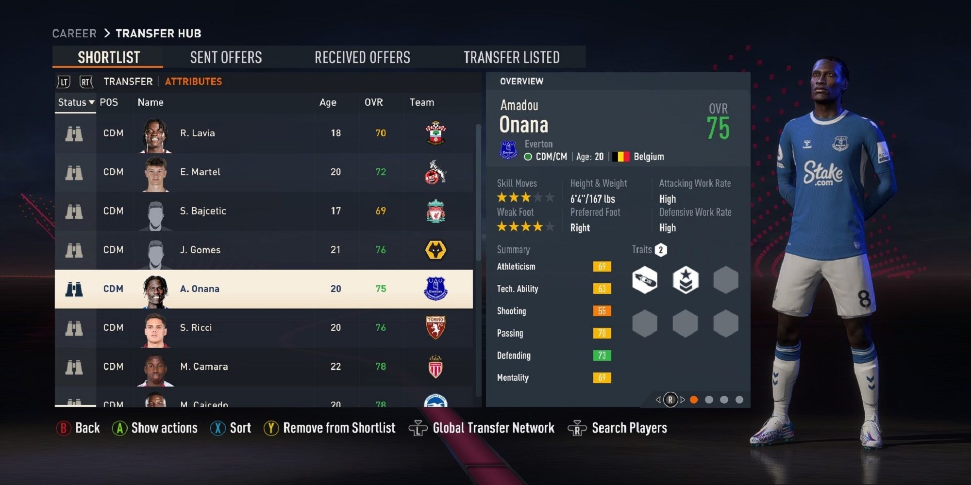 An image of Amadou Onana in FIFA 23