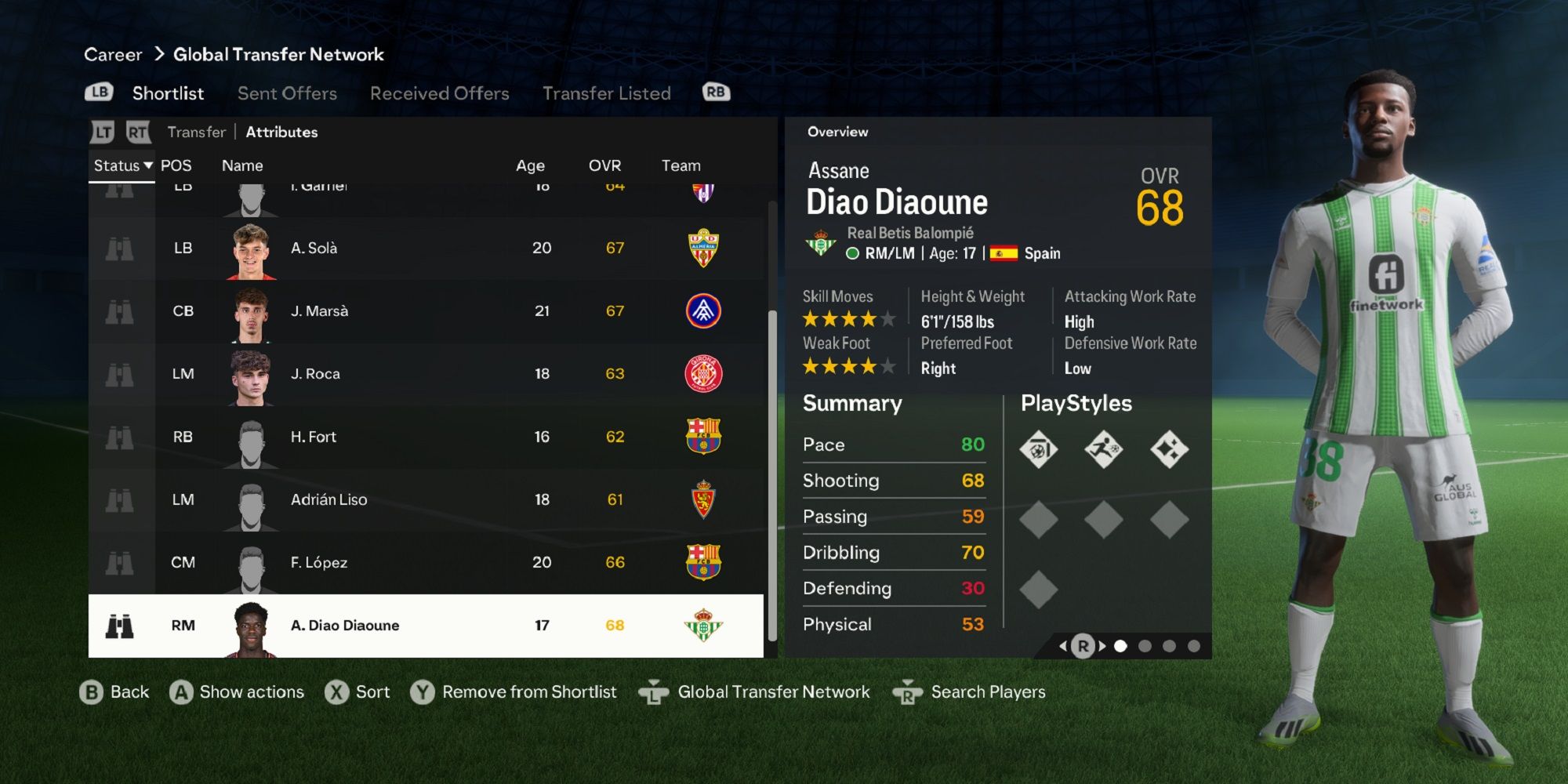 An image of Assane Diao Diaoune in EA Sports FC 24