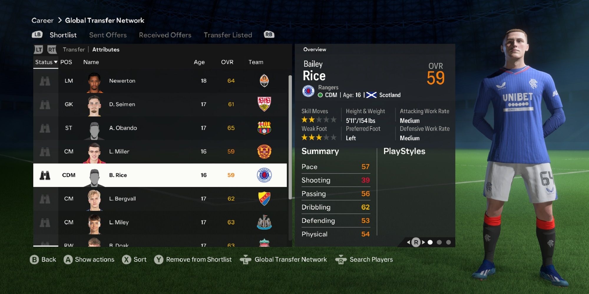 An image of Bailey Rice in EA Sports FC 24