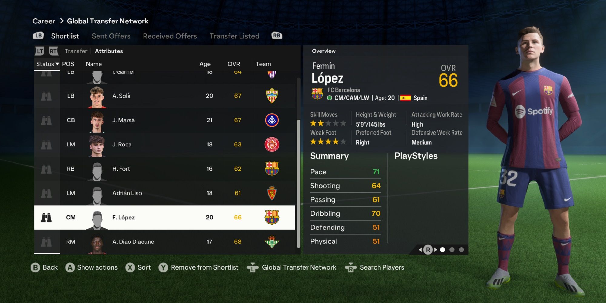 An image of Fermin Lopez in EA Sports FC 24
