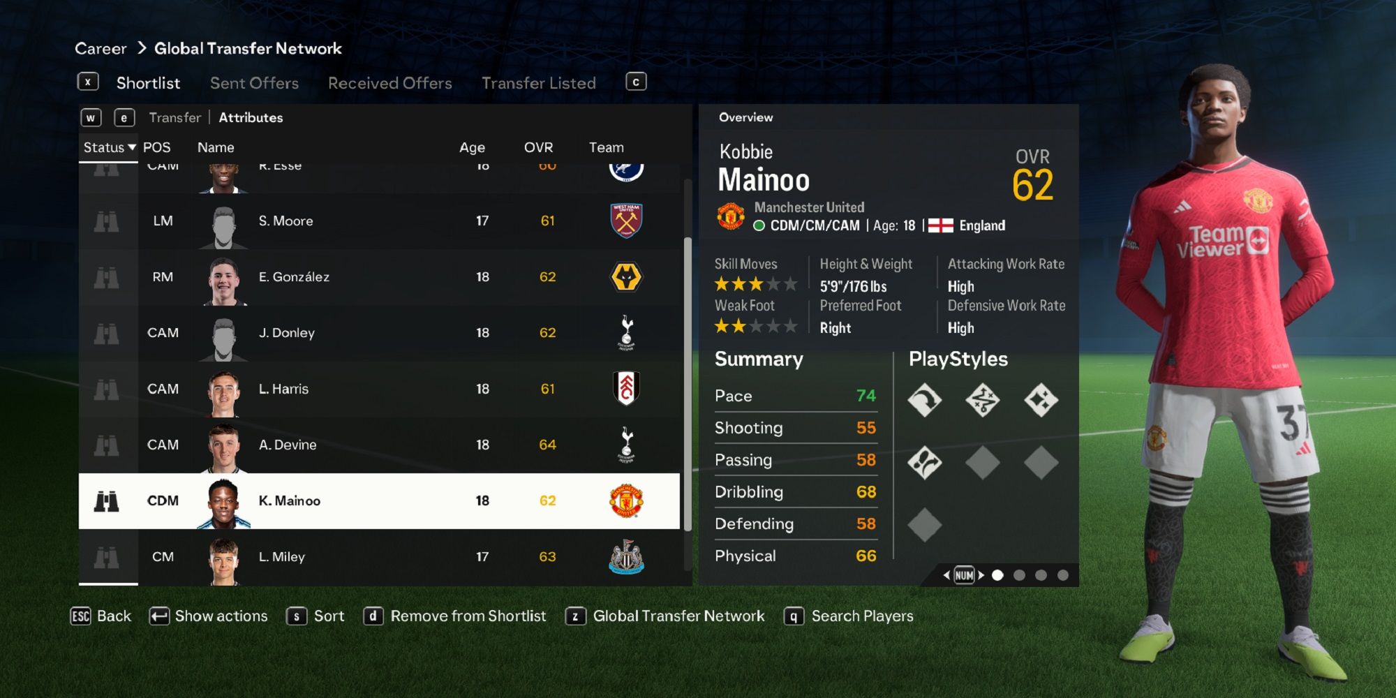 An image of Kobbie Mainoo in EA Sports FC 24