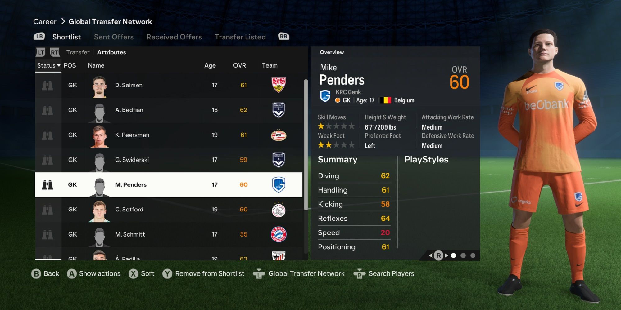 An image of Mike Penders in EA Sports FC 24