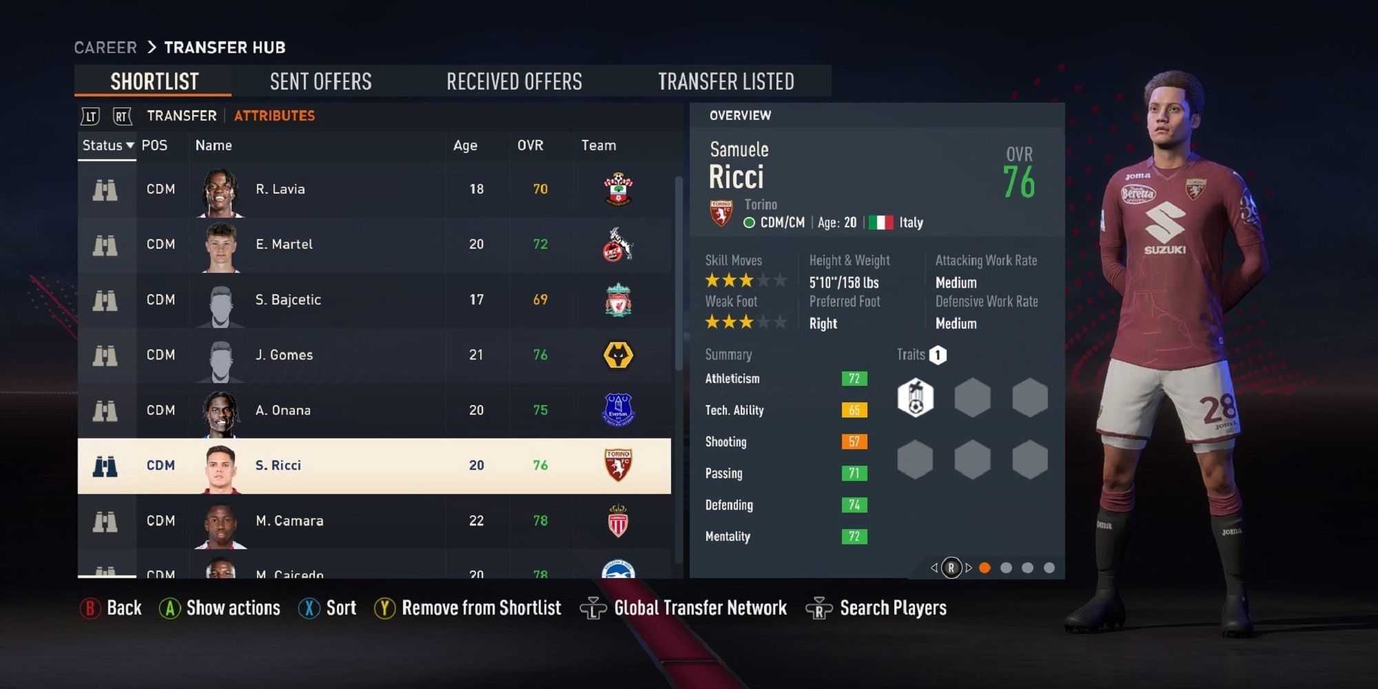 An image of Samuele Ricci in FIFA 23