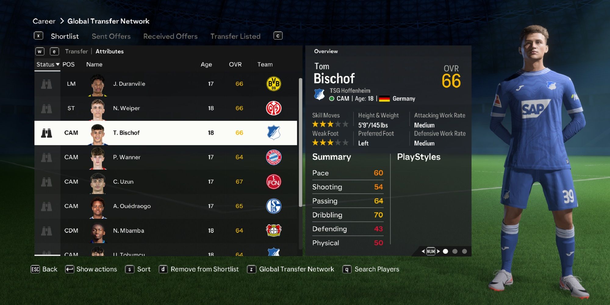 An image of Tom Bischof in EA Sports FC 24