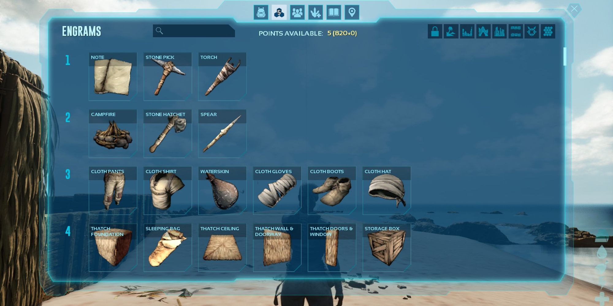ark survival ascended start of engram tree with everything unlocked
