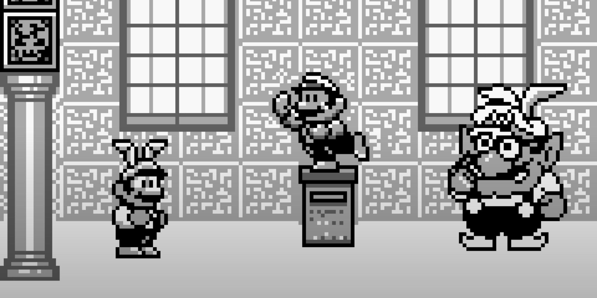 Super Mario Land 2 - Mario fighting Wario during the final boss