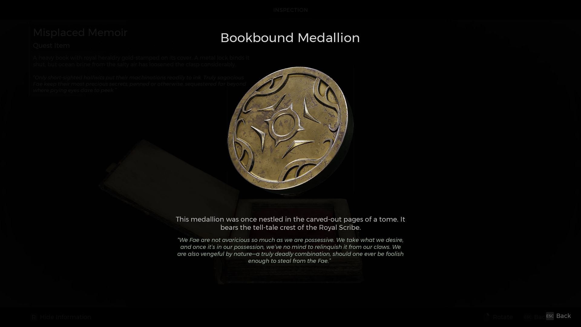 Bookbound Medallion description Remnant 2 The Awakened King
