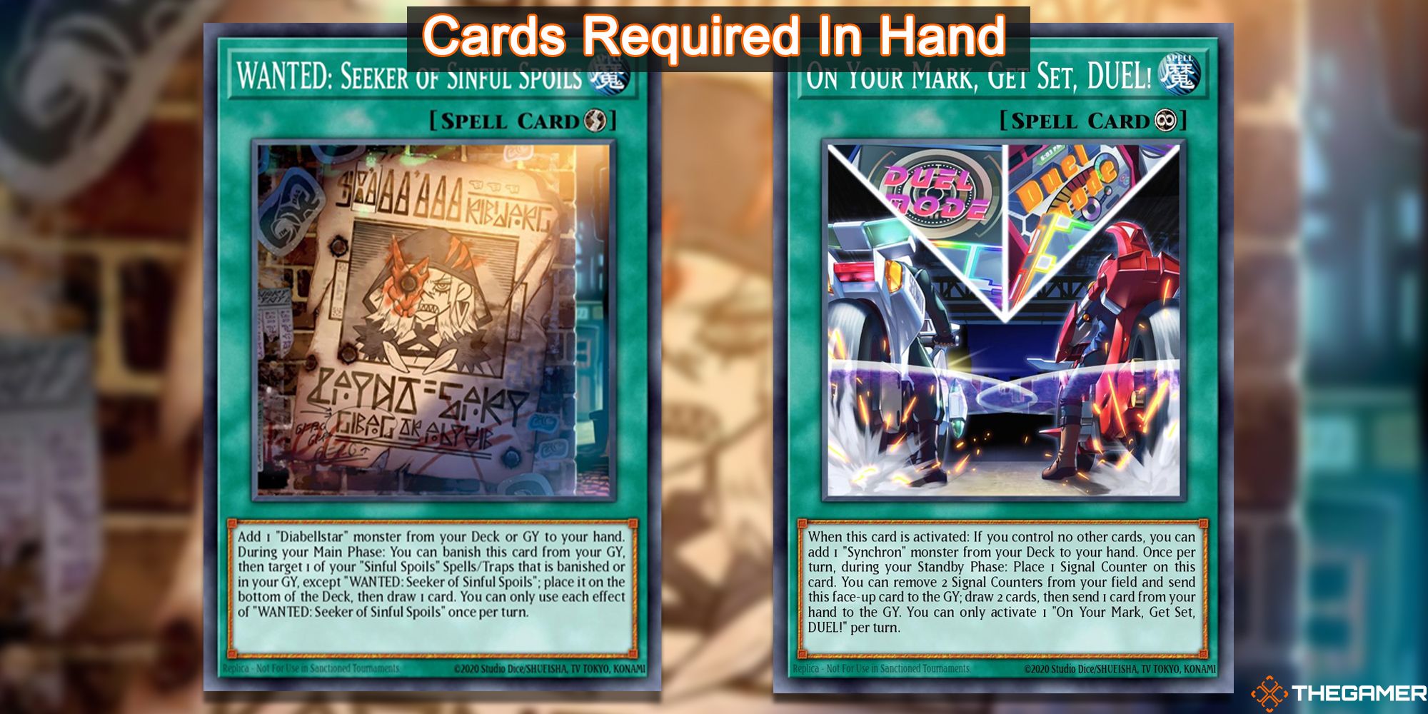 Cards required for Synchron example combo. Seeker of Sinful Spoils + On Your Mark, Get Set, DUEL!