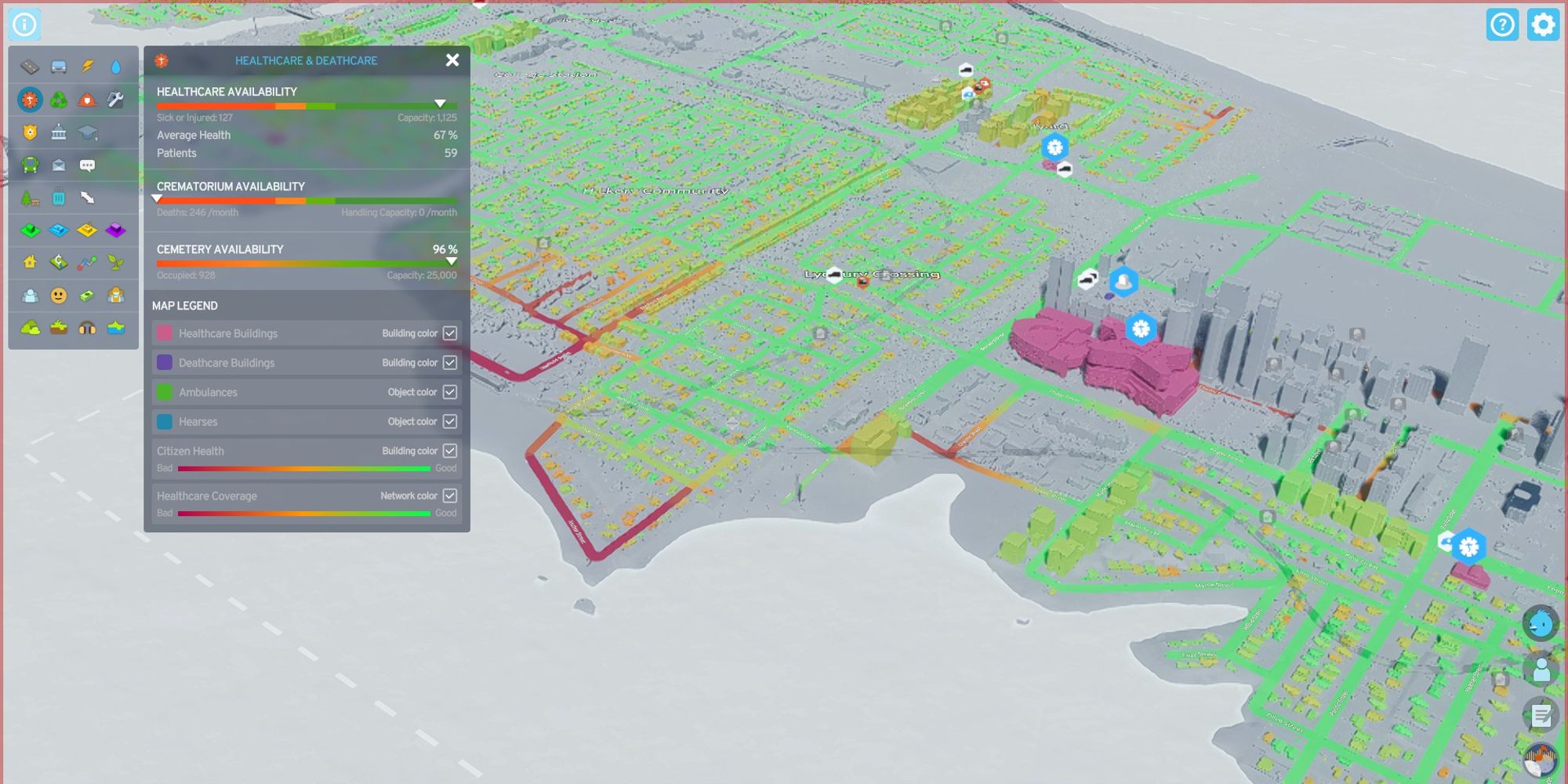 cities skylines 2 healthcare overlay map
