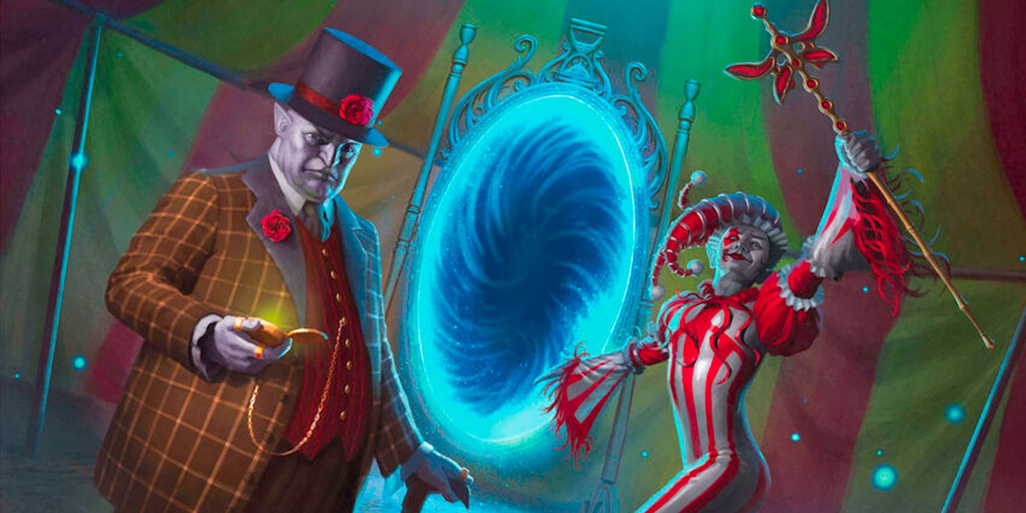 Mr. Witch and Mr. Light stand in front of the Fey Crossing portal