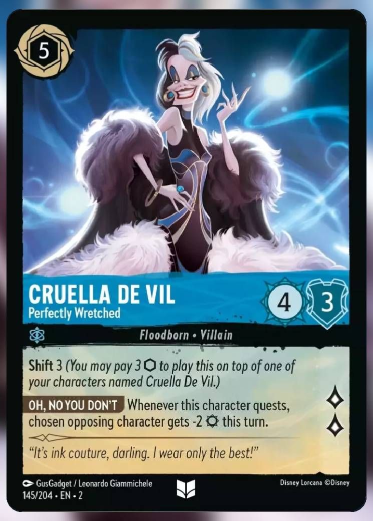cruella de vil, perfectly wretched lorcana