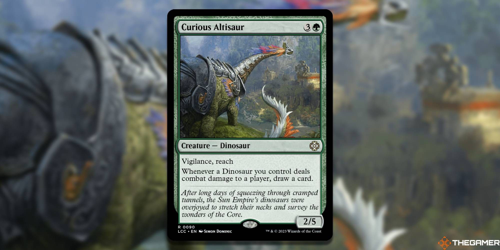 Image of the Curious Altisaur card in Magic: The Gathering, with art by Simon Dominic