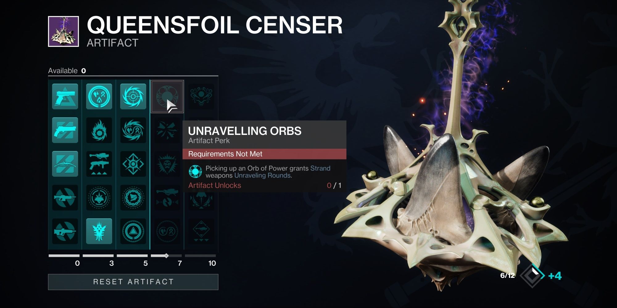 Destiny 2 Season Of The Wish Queensfoil Censer Artifact Mods Column 4