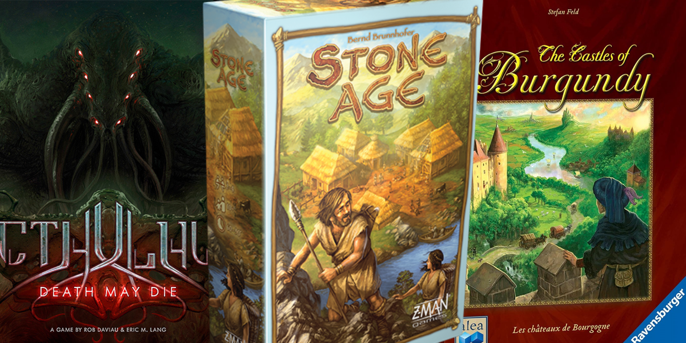 Cthulhu death may die, stone age, and castles of burgundy games