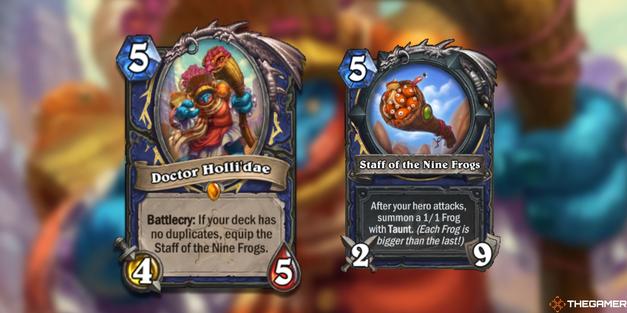Doctor Holli'dae and Staff of the Nine Frogs Hearthstone Cards