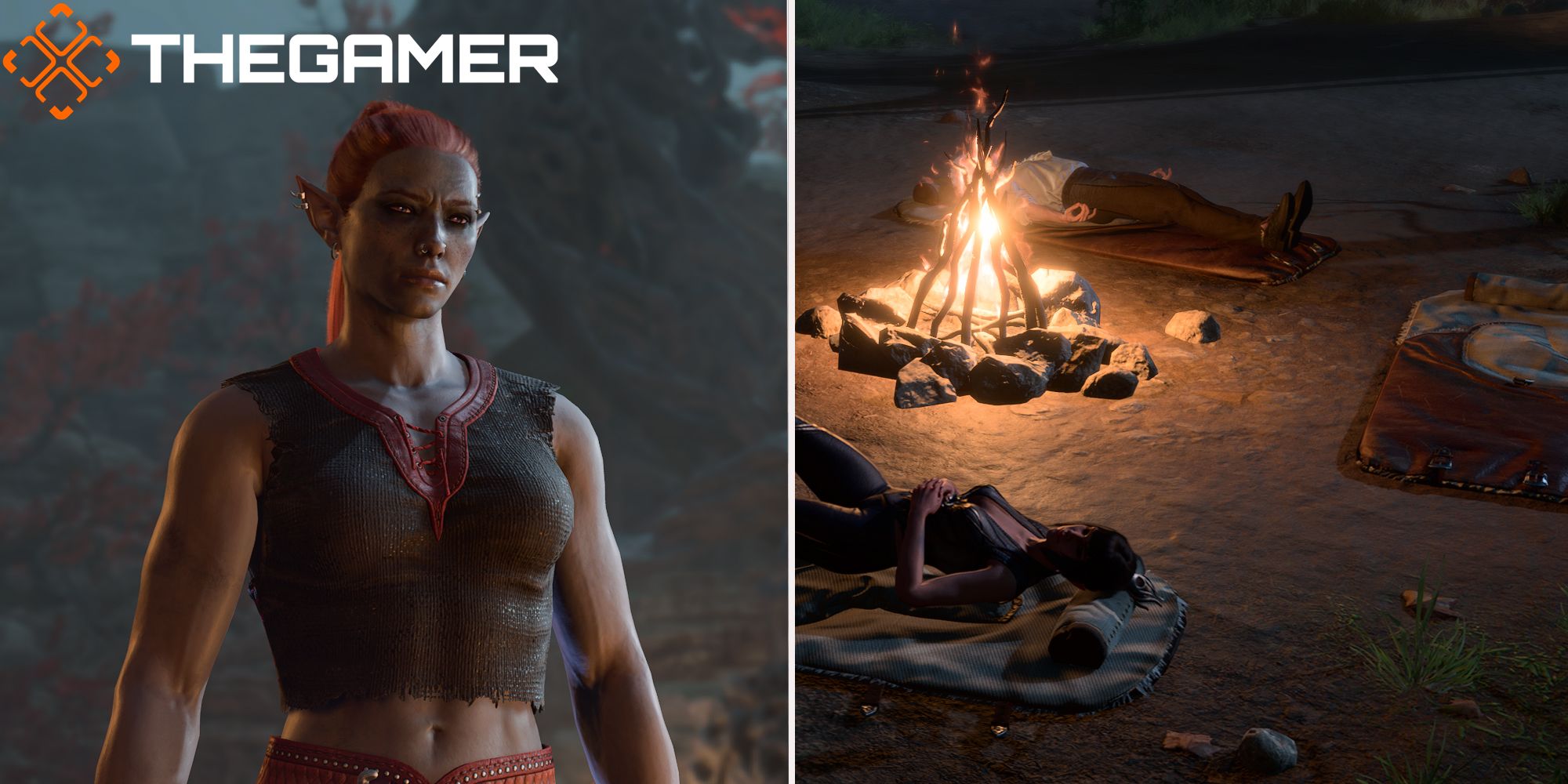 Baldur’s Gate 3 Combined image of the Dark Urge and camp