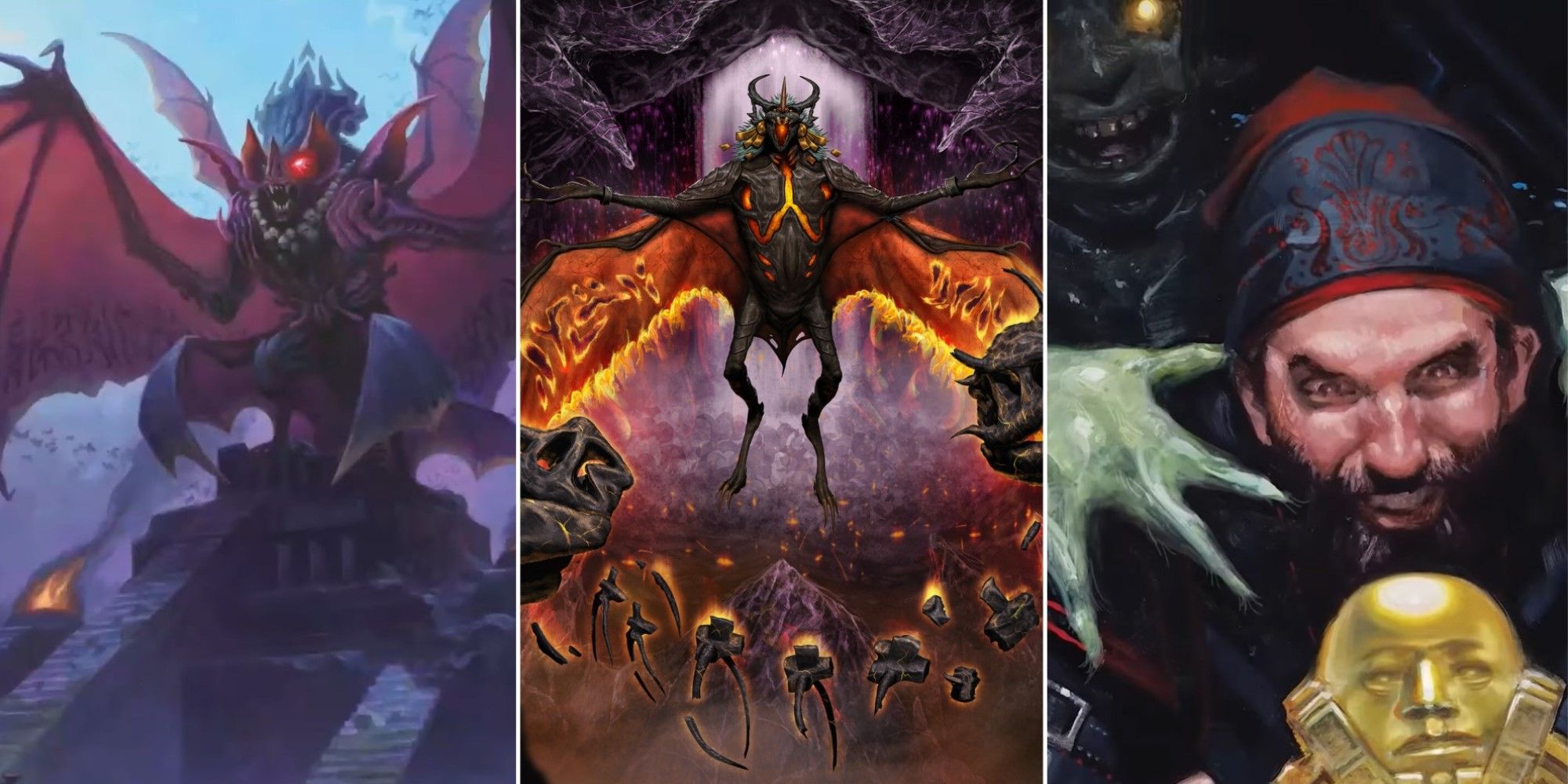Artwork from three different black cards from Magic: The Gathering's The Lost Caverns of Ixalan expansion