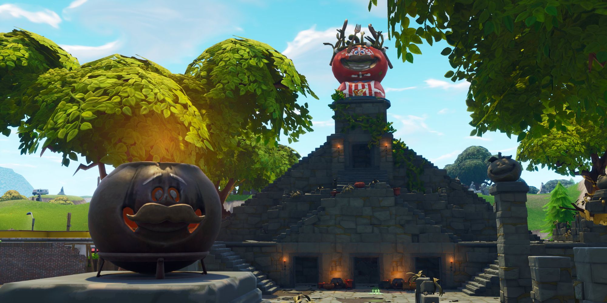 An image from Fortnite of the Tomato Temple POI