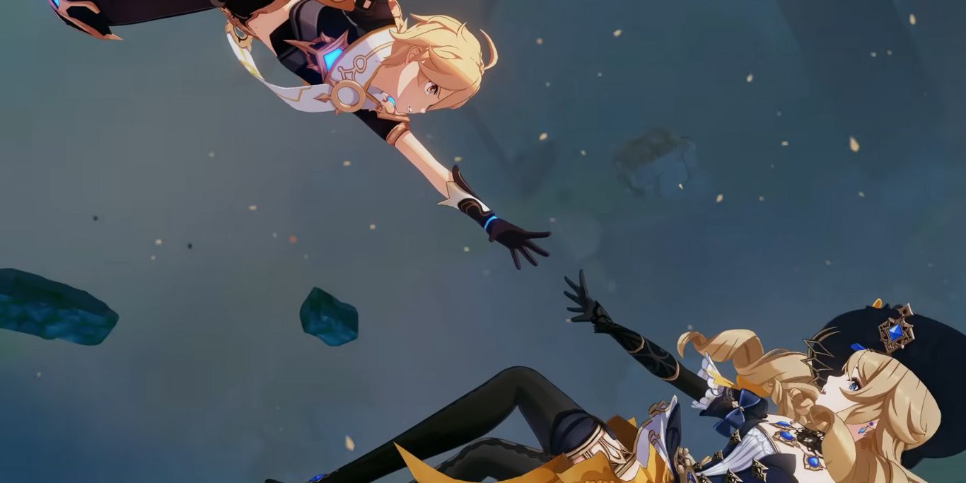 Genshin Impact Traveler Trying To Catch Navia