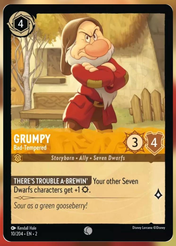Grumpy, bad-tempered lorcana