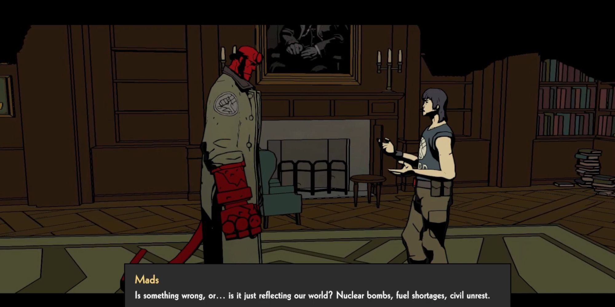 Hellboy speaks with Mads