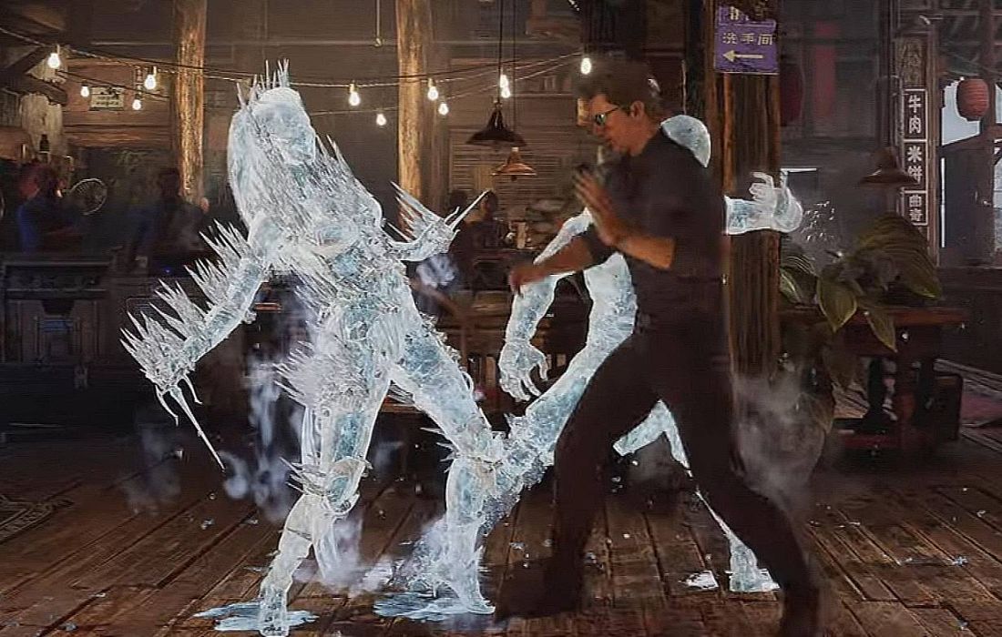 Sub Zero as a Kameo for Johnny Cage freezes Mileena and creating an opportunity for Johnny Cage to launch his attacks in MK1.
