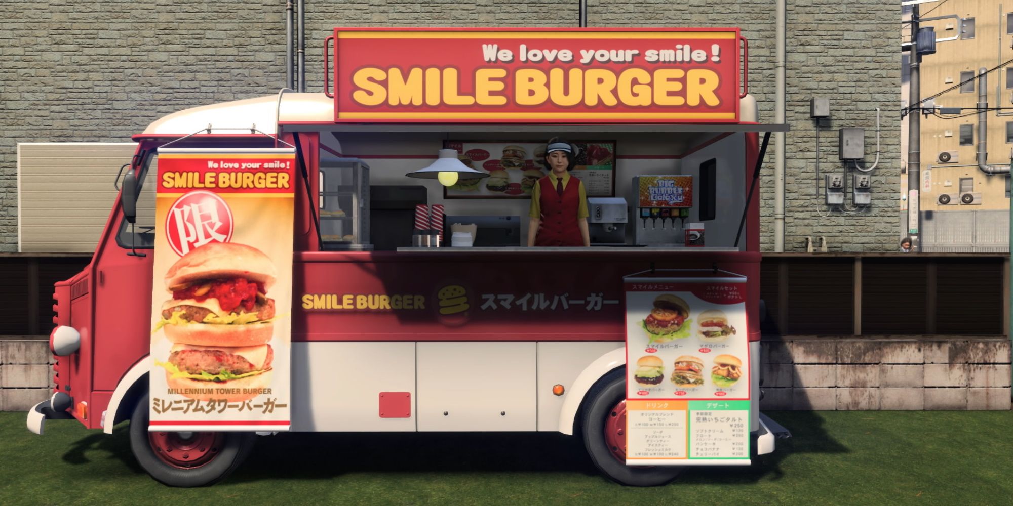 Like a Dragon Gaiden, Combat Tips, A Smile Burger stand
